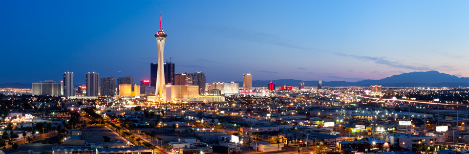 las vegas skyline panoramic. The Las Vegas strip and beyond
